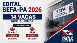 Edital SEFA-PA 2026 é aberto para 14 vagas de R$ 11 mil Edital SEFA-PA 2026 é aberto para 14 vagas de R$ 11 mil