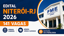 Edital Niteroi-RJ 2026: Fundação abre 141 vagas em vários cargos Edital Niteroi-RJ 2026: Fundação abre 141 vagas em vários cargos
