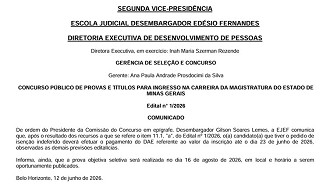 Concurso TJ-MG - provas adiadas/Créditos: Divulgação