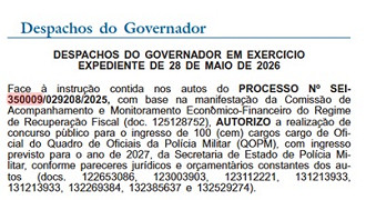 Concurso PMERJ - despacho/Créditos: DOE-RJ