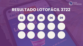 Veja os números sorteados na Lotofácil 3722. Créditos: DesenvolveWeb