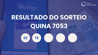 Os números da Quina 7053 foram conhecidas a partir das 21 horas. Créditos: DesenvolveWeb