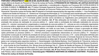 Concurso TJ-PB previsto/Créditos: Divulgação/DOE-PB
