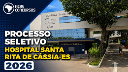 Hospital Santa Rita de Cássia-ES abre vagas em 4 áreas via processo seletivo Hospital Santa Rita de Cássia-ES abre vagas em 4 áreas via processo seletivo