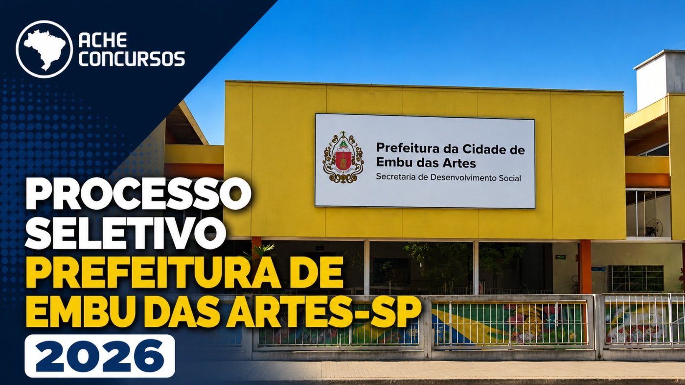 Embu das Artes (SP) publica edital 07/2026 para vagas de nível fundamental