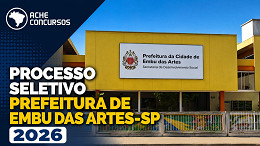 Embu das Artes (SP) publica edital 07/2026 para vagas de nível fundamental Embu das Artes (SP) publica edital 07/2026 para vagas de nível fundamental
