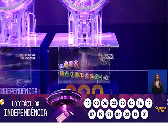 Números sorteados na Lotofácil da Independência 2026 - Fonte: Caixa