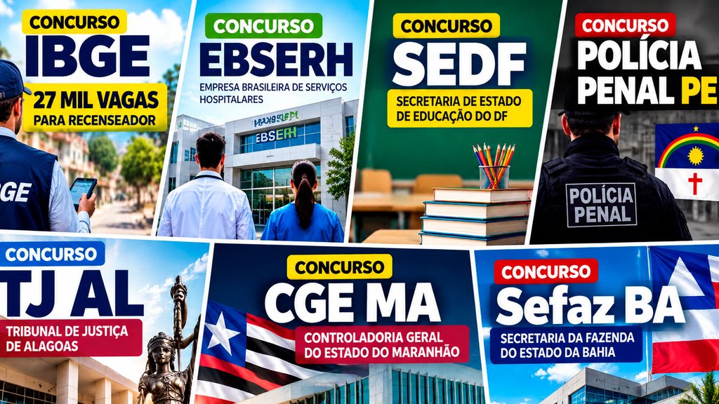 Concursos previstos para novembro envolvem vários órgãos pelo país - Divulgação