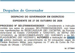 Concurso Bombeiros-RJ autorizado/Créditos: Divulgação/DOE-RJ