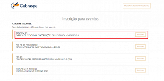 Passo 3 de: Como fazer inscrição no Concurso Dataprev 2023